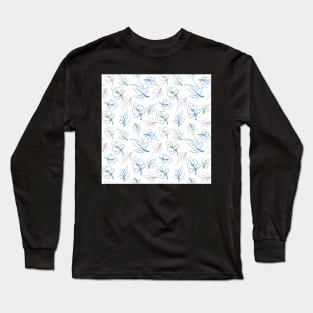 pastel leaves pattern Long Sleeve T-Shirt